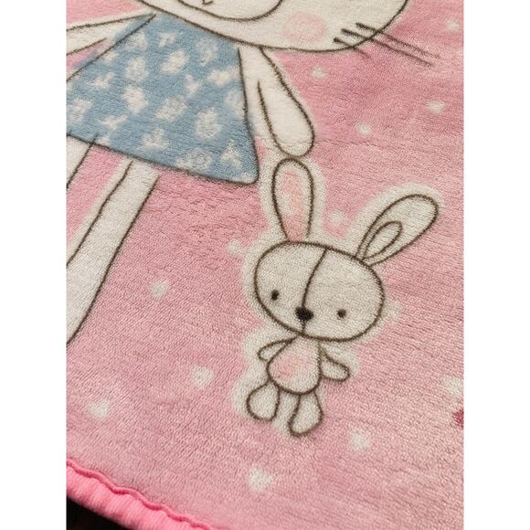 Little Wonders Baby Kids Blanket Bunny Rabbit Sherpa Pink Girl Soft Security - Picture 7 of 10